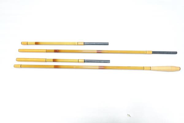 栄冠玉の柄・木枠玉網 9寸 セット・竿ケース付き 中古美品(ヘラブナ竿 