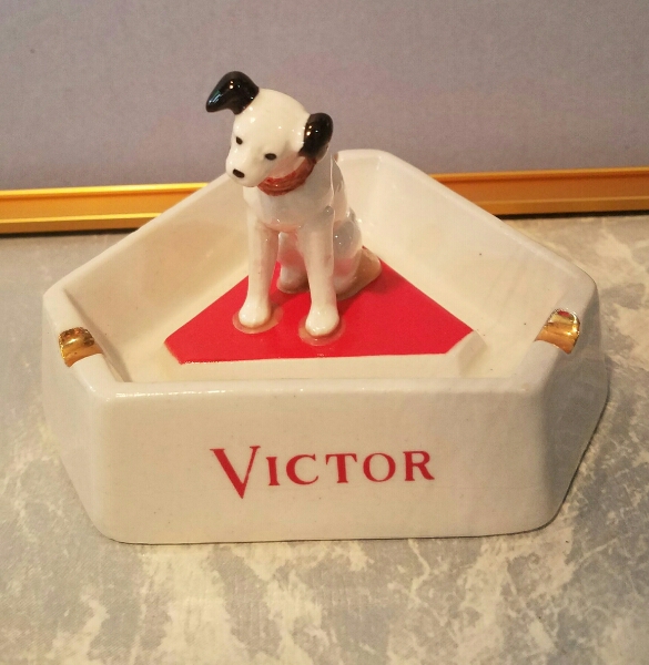 ビクター Victor ニッパー犬 ビクター犬 灰皿 元箱 ノベルティ 陶器 2