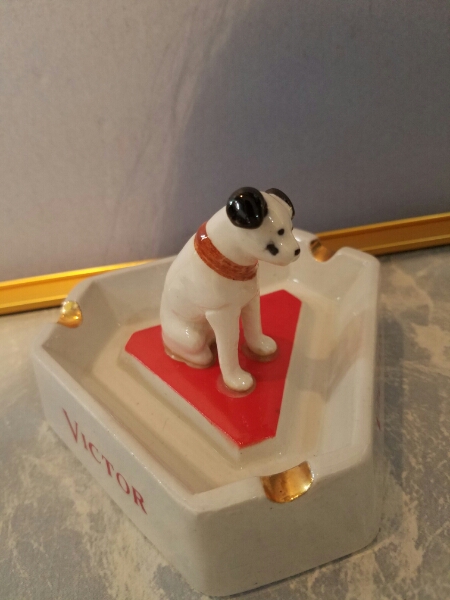 ビクター Victor ニッパー犬 ビクター犬 灰皿 元箱 ノベルティ 陶器 2