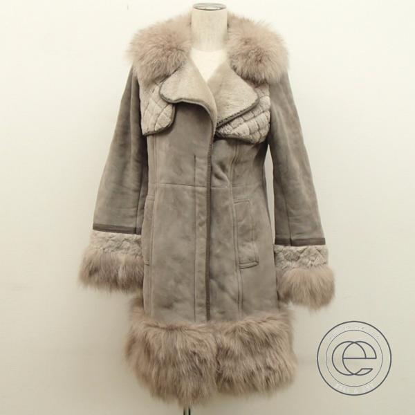 即決◇グレースクラス フォックスファー付き ムートンコート38