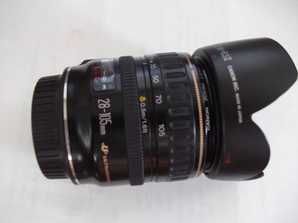キャノンレンズ中古ズーム28-105mmレンズフード付