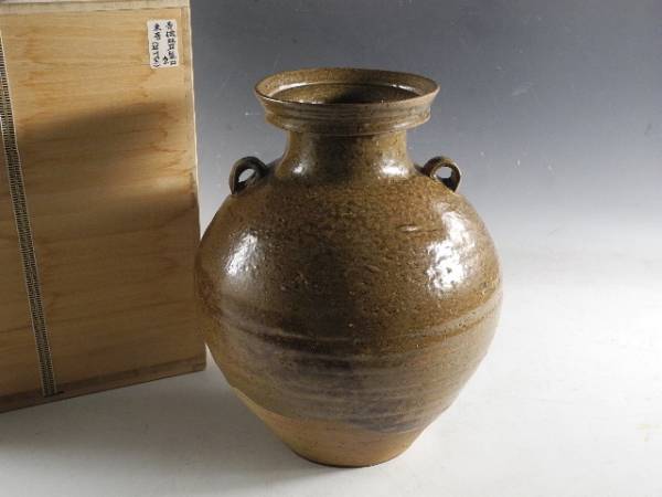 ◇伯◇時代 中国 越州窯 青磁 双耳 花入 古陶器 a1272 アンティーク