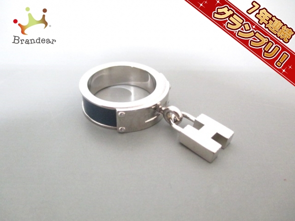 エルメス スカーフリング 美品 ケリー 金属素材×レザー HERMES HERMES