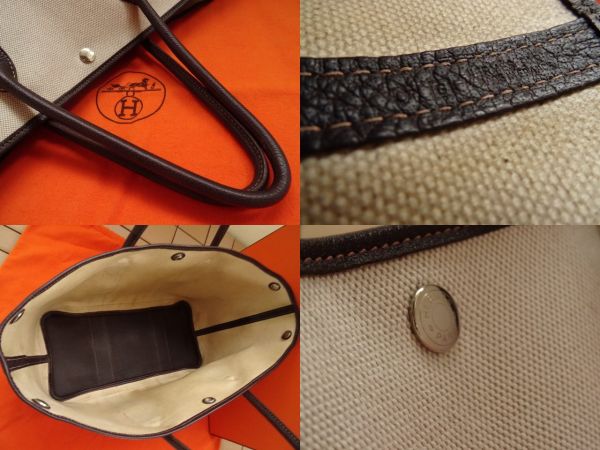 【超美品】エルメス/ガーデンパーティ/バッグ/□G 黒より茶