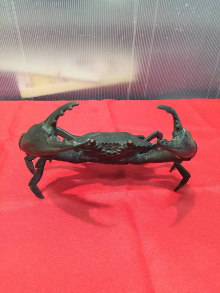 蟹 カニ 置物 鉄製 6AP3663金属工芸品 : 真鍮 壁掛け装飾 壁の装飾 かに