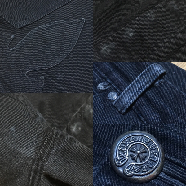 クロムハーツ フレアニー ブラックデニム ハーフパンツ 34R 本物