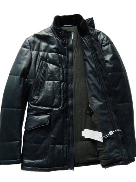 【アルマーニ】▼【真冬◎たっぷり中綿】ラムレザーブルゾン▼54