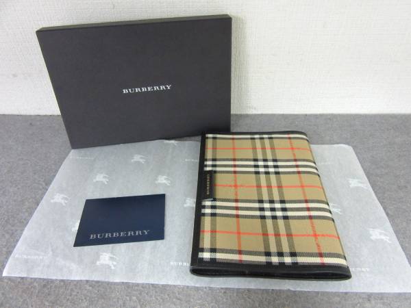 BURBERRY/バーバリー ブックカバー チェック柄 箱付き 1833