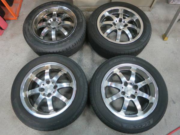 無限 NR 15×6.5JJ +45 PCD100 4H 195/55R15 スパイク 品