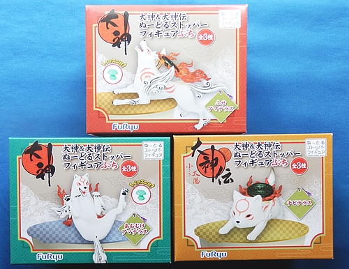 【未使用】大神&大神伝 ぬーどるストッパーフィギュア 　ぷち　3種セット 大神＆大神伝 ぬーどるストッパーフィギュアぷち 全3種 生き物