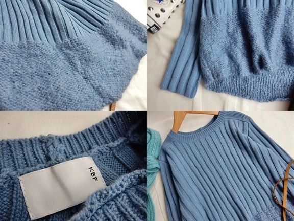 ケービーエフ KBF ロングテールアンゴラ混切替リブニット♪