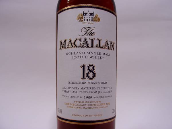 マッカラン18年The MACALLAN 18 Years Old 1989年 MACALLAN マッカラン