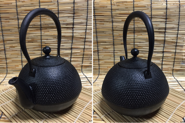 南部鉄瓶 南部鉄器 丸形 南部形鉄瓶 鬼霰地文 富士八戸造 〇
