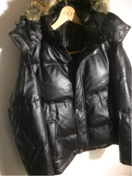 VIENS 本革 着脱ファーフード ラムレザーダウンジャケット 黒 L