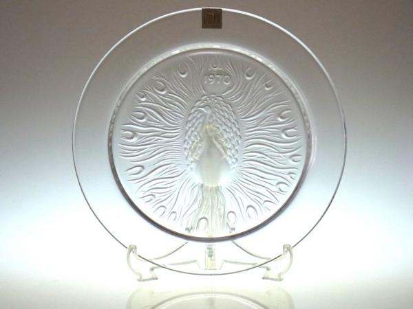 ラリック プレート ○ イヤープレート 1970 孔雀 くじゃく 皿