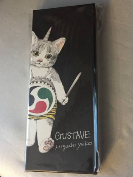 ヒグチユウコ◇GUSTAVE 猫風神雷神図(京扇子)新品 レア・美品