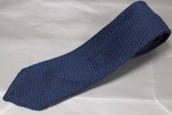 ホリディ＆ブラウン＊阪急新品ネクタイ極上ウールネイビー地紋バスケット織ソリッド