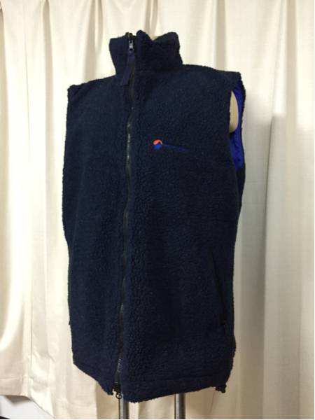 【美品】英国製モンテインフリース紺ナイロンベスト青montane made in uk england