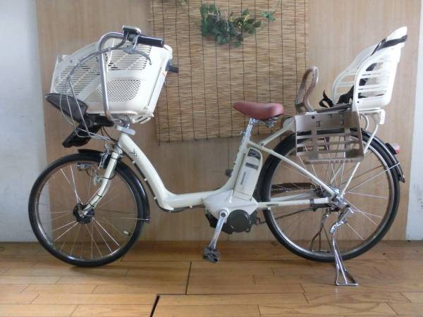 265新基準【電動自転車】白ブリジストン　アンジェリーノ　子供乗せ　充電器付き【2500台以上の販売実績】