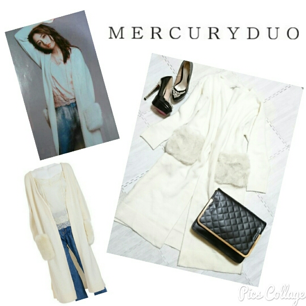 MERCURYDUO フェイクファーポケットニットガウン石原さとみ