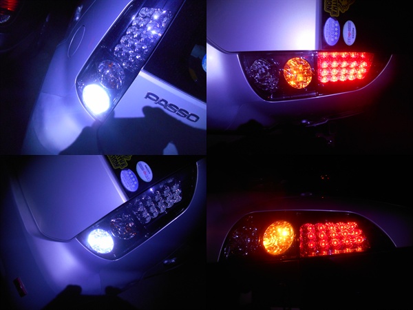 パッソKGC10 LED付社外クリアレンズテールランプ左右セット【中古】