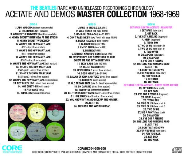 BEATLES　ACETATE&DEMOS MASTER　プレス６ＣＤ　コピーにご注意
