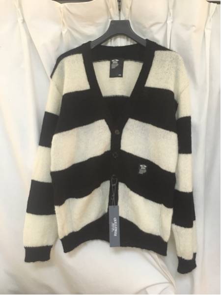 新品 定価￥28080 15AW CHALLENGER チャレンジャー モヘア カーディガン 黒白 L ニット ネイバーフッド 長瀬