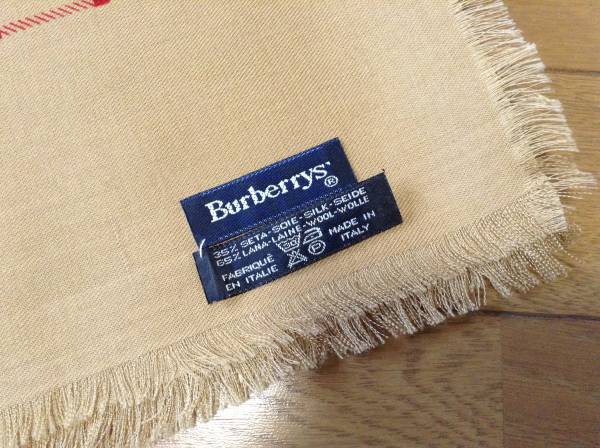 Burberrysバーバリー☆大判 正方形 薄手 シルクウール ストール