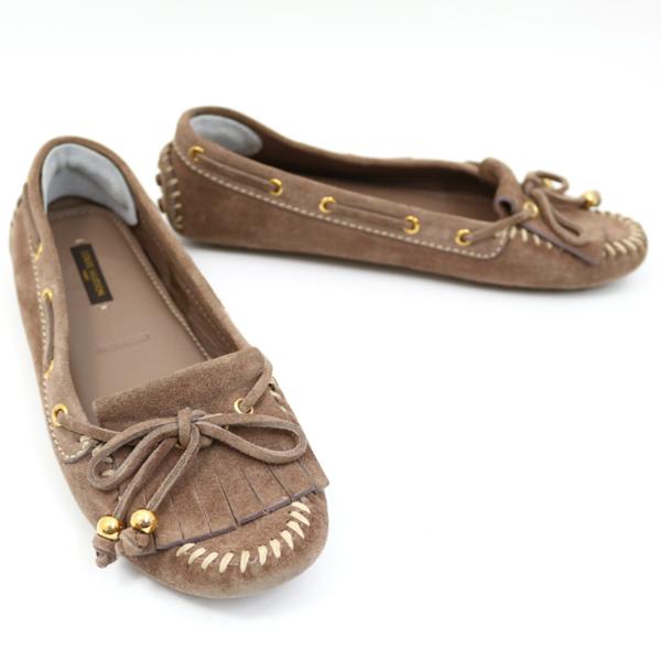 m1825 ルイヴィトン レディース ドライビングシューズ スエード ダークベージュ M36 1/2