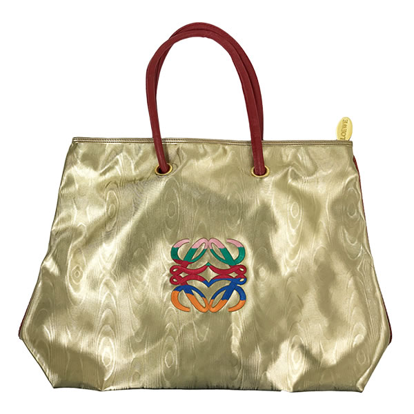 ロエベ バッグ LOEWE トートバッグ ショルダーバッグ ロゴ PVC レザー ゴールド