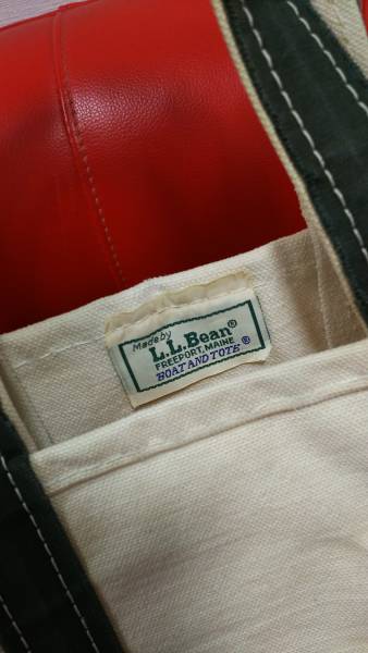 貴重なMサイズ 80年代 レア 旧タグLLビーン LLBEAN ライン入り キャンバス トートバッグ ネイビー_3