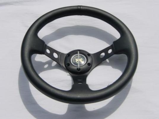 ラリータイプ？33Φ ディープコーン70mm　PVレザー　ブラック