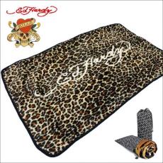 Ed Hardy（エドハーディー）大判フリースブランケット LEOPARD