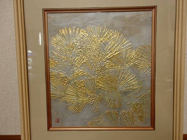 日本通販サイト 抽象画655番 金箔 風景