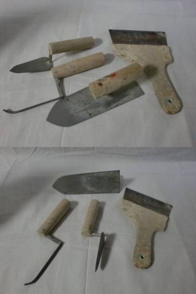 左官道具 種類色々 左官鏝/こて 21点セット 中古 状態色々 職人 ヘラ 