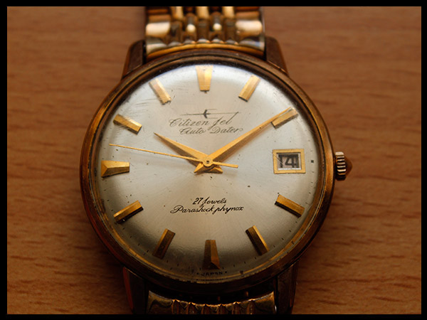1.シチズン自動巻jet auto Daterメンズ27石/可動品 シチズン CITIZEN