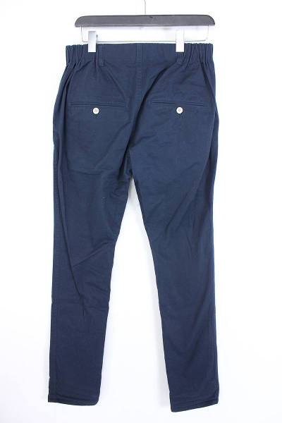 ジュリアンデイビッド Julien David 裏地チェックコットンロングパンツ S ネイビー 【99】