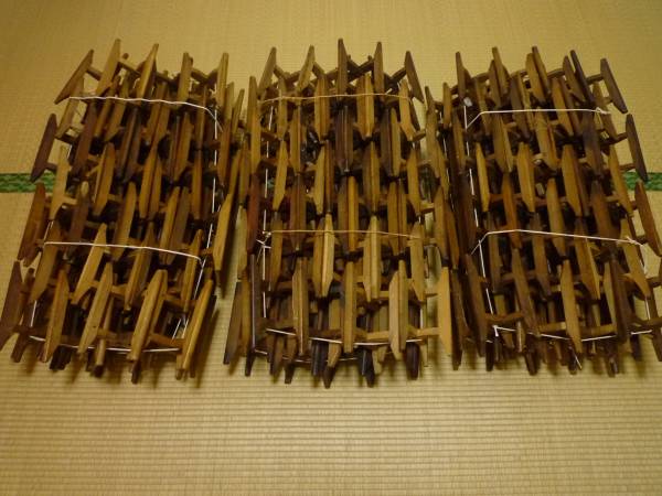 木製糸巻き150個 古民具 織物道具