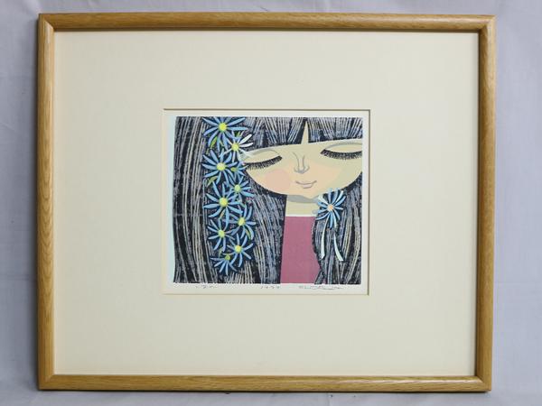 木版画】池田修三「しおん」1974年 最終値下 池田修三 【公式通販】