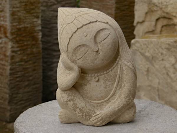 弥勒菩薩 仏像 | 観音菩薩様の石像h25cm／6kg 石像 観音さま 石仏 0909