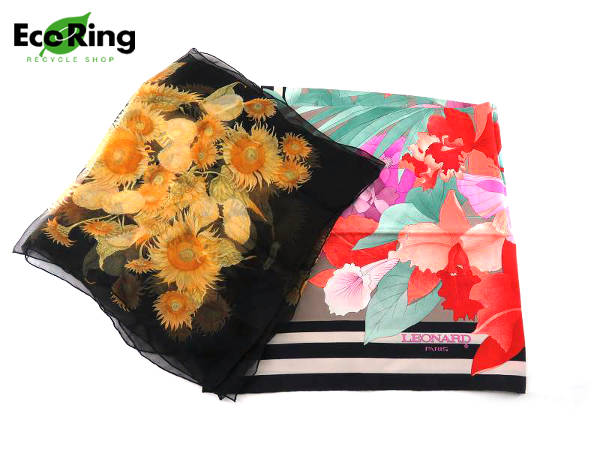 1円 美品 フェラガモ ストール レオナール スカーフ 計2点セット AB608