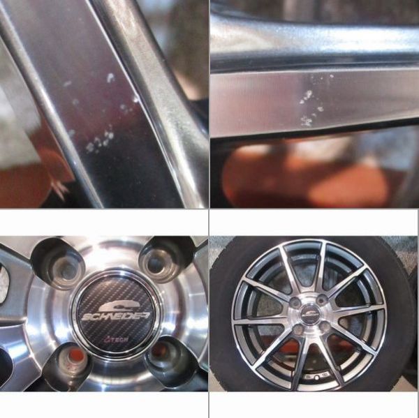 ♪2012年製 6分山♪ヨコハマ BluEarth E50 185/65R15／♪社外アルミホイール♪A-TECH SCHNEIDER 5.5J 4穴 100 +50／4本 ナット付き／中古