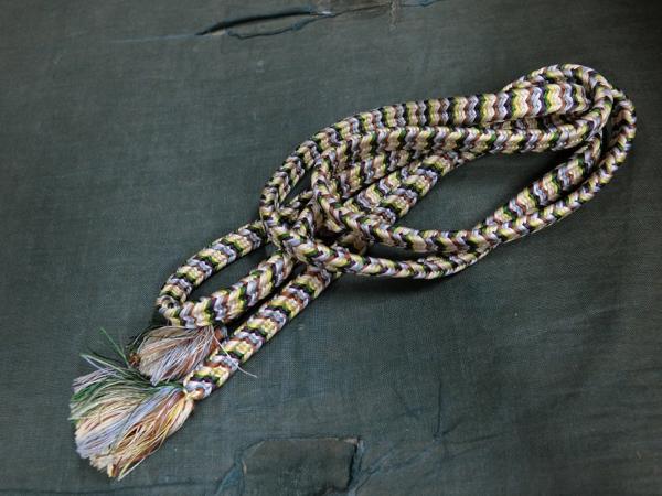 A08041 道明製 正絹 約七色混 組紐 帯締め