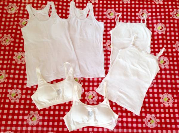 女児スクールインナー福袋 ６点セット 160cm 165cm★カップ付キャミソール カップ付タンクトップ ブラ