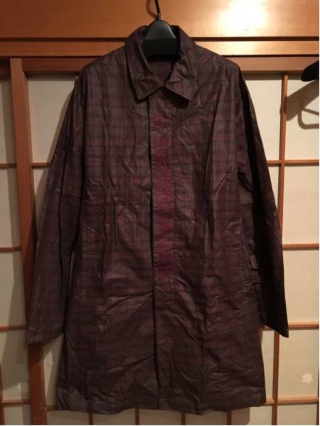 【希少】APE　ナイロンジャケット　スプリング　コート　ロング丈　チェック柄　SS☆ベイシングエイプ　グッドイナフ　AFFA　