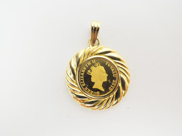 ツバルホース　2010　金貨　1/25oz　コイン　ペンダント　トップ　約3.6ｇ