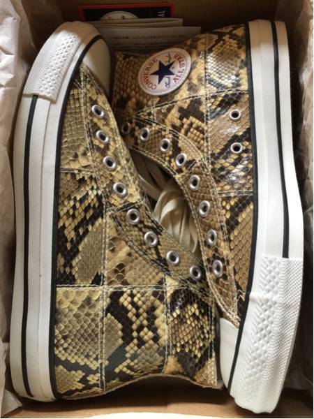 US PYTHON STAR NATURAL CONVERSE LEATHER ALL HI - オールスター 