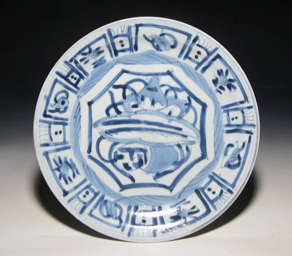 染付 芙蓉手 - 古伊万里 古伊万里芙蓉手宝紋七寸皿 powered