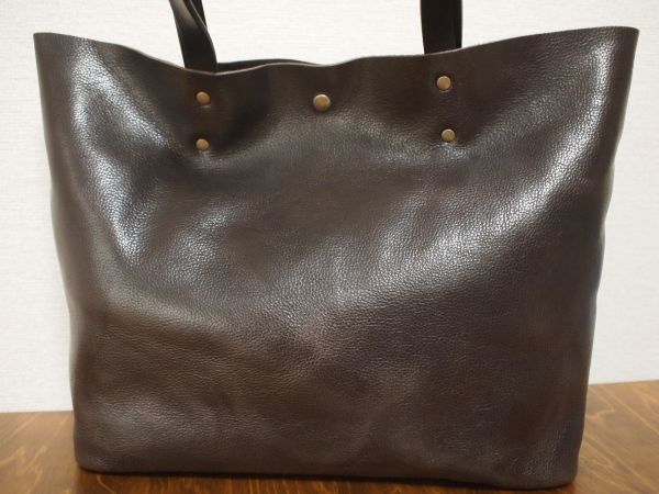 本革ハンドメイド国産ヌメ革鞄C★レザーBUトートバッグDBR524