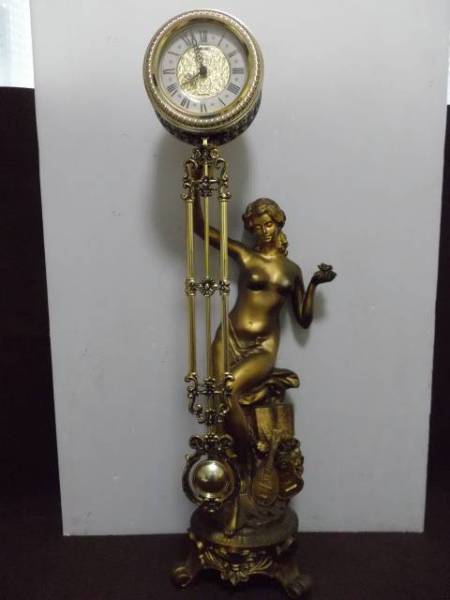 ★セイコー クォーツ 置時計 / 振り子時計 / ヴィーナス / ブロンズ 調 / 女神 SEIKO / アンティーク レトロ